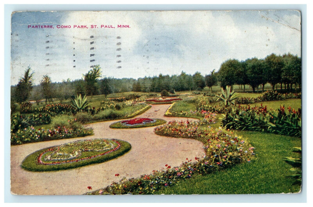 1909 Parterre in Como Park, St Paul Minnesota MN Antique Postcard