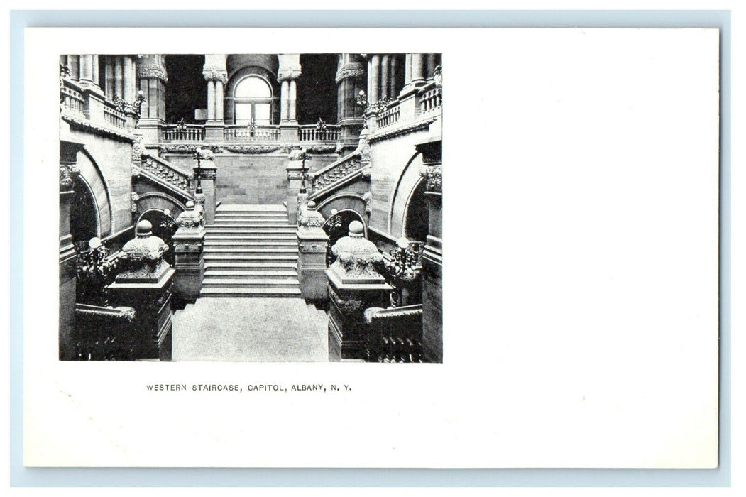 1901 Western Staircase, Front View, Capitol, Albany, New York NY Postcard