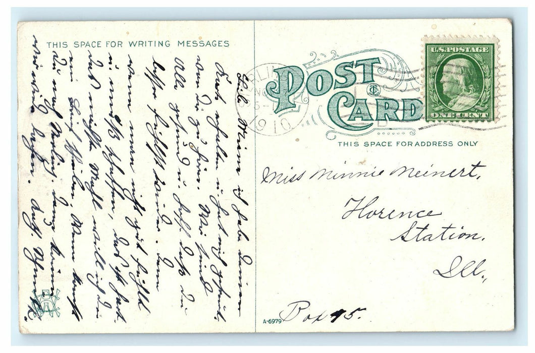 1910 Sterling IL. Grace Episcopal Church Illinois IL Antique Postcard