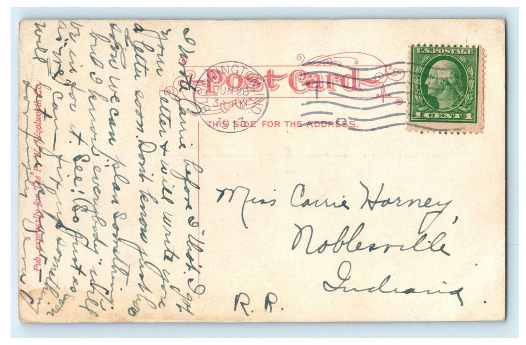 1913 Bloomington IN. Broad Ripple Bathing Beach, Indianapolis IN Postcard
