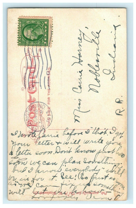 1913 Bloomington IN. Broad Ripple Bathing Beach, Indianapolis IN Postcard