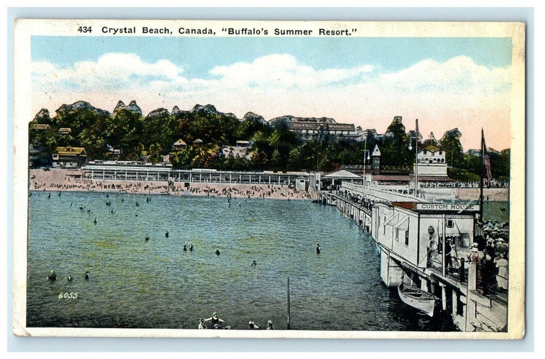 Crystal Beach Canada Buffalo's Summer Resort Ontario Custom House Postcard
