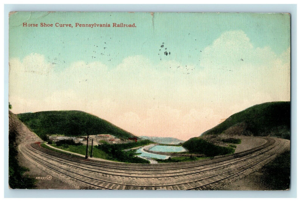 c1911 Pennsylvania Horse Shoe Curve Rail Road Pittsburgh PA Antique Postcard