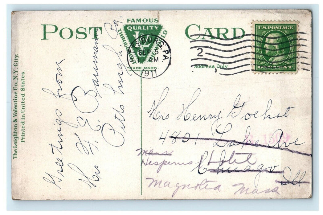 c1911 Pennsylvania Horse Shoe Curve Rail Road Pittsburgh PA Antique Postcard