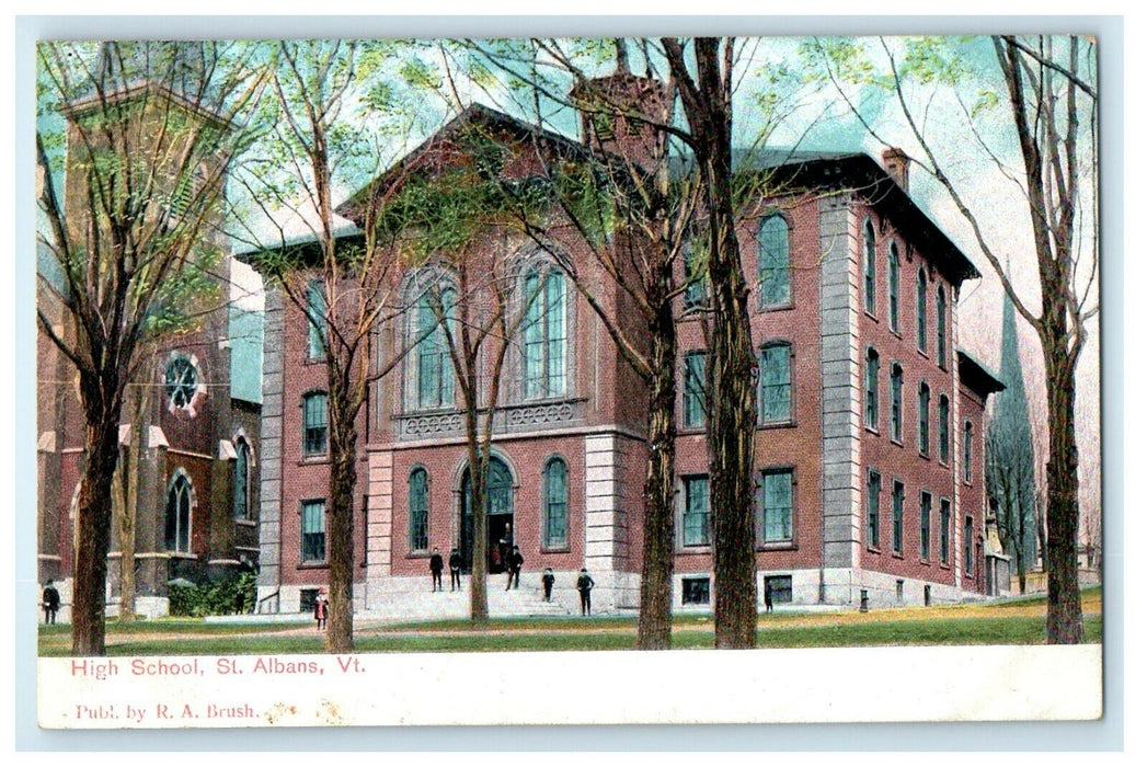 1905 High School VIew, St Albans, Vermont VT Antique Unposted Postcard