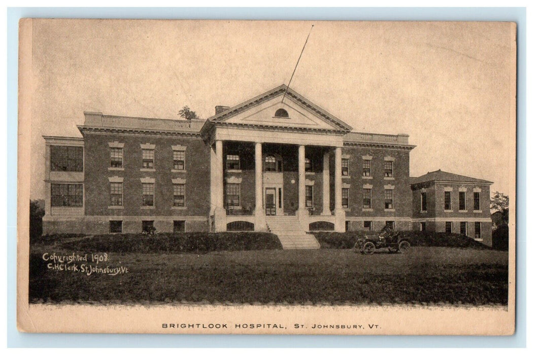 1908 Brightlook Hospital, St.Johnsbury, Vermont VT Antique Postcard