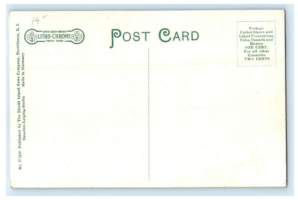 1912 Tranvia and Carriage Dixon House Square, Westerly, Rhode Island RI Postcard