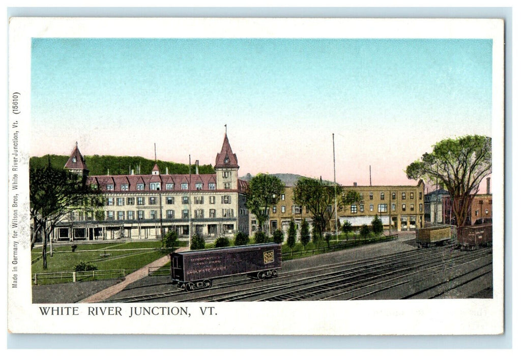 The View of White River Junction Trolley Train Vermont VT Unposted Postcard