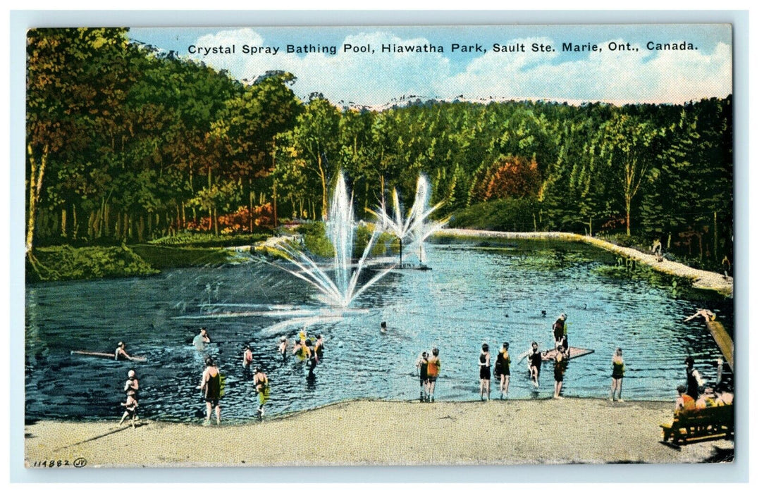 Crystal Bathing Pool Hiawatha Park Sault Ste. Marie Ontario Canada Postcard