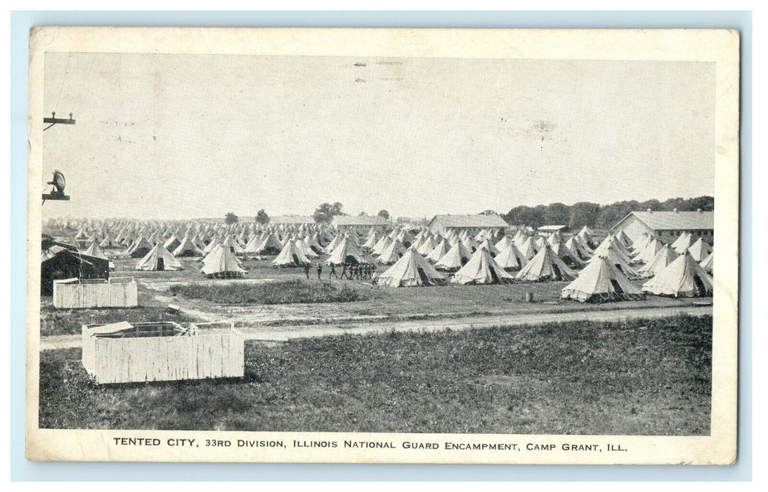 1912 Rockford IL. 33th Division, Illinois National Guard Encampment, IL Postcard