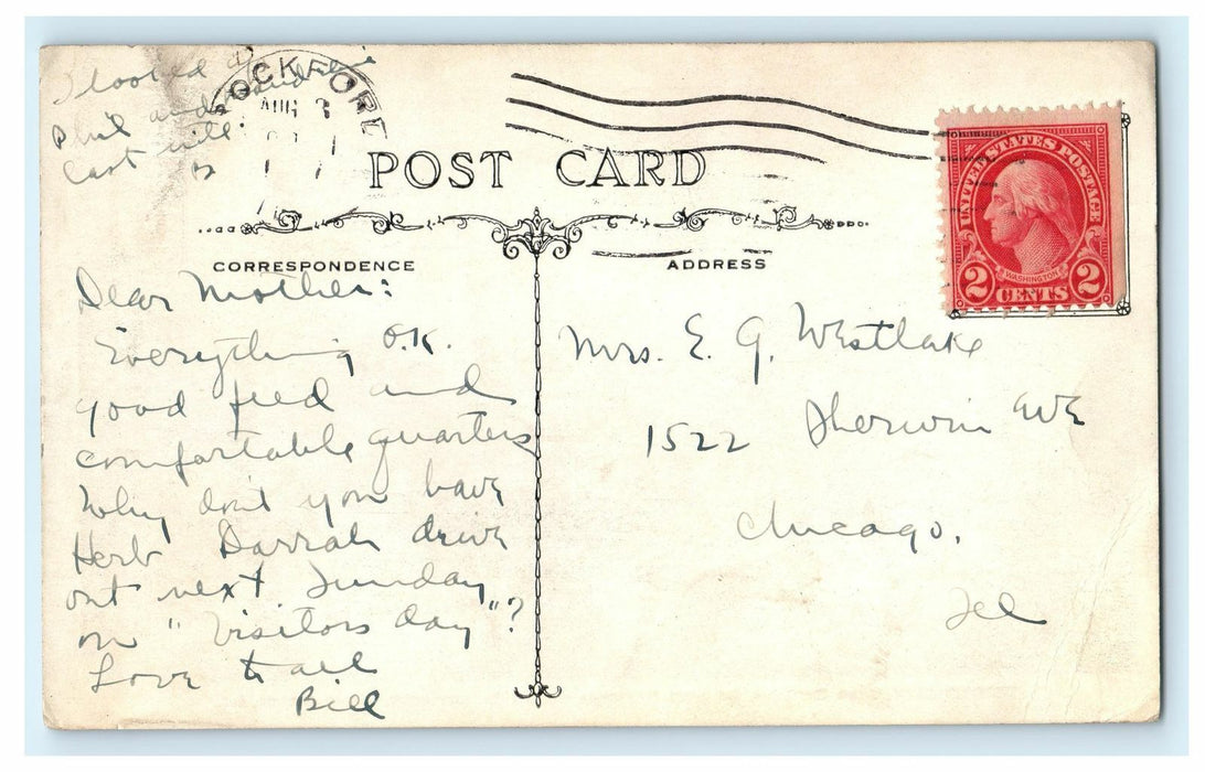 1912 Rockford IL. 33th Division, Illinois National Guard Encampment, IL Postcard