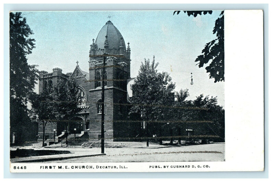 1901 First Methodist Episcopal Church, Decatur, Illinois IL Antique Postcard