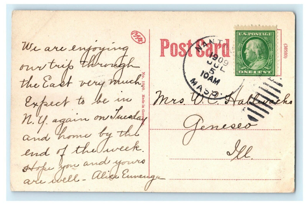 c1909 Old Bridge In Minute Man Monument Concord Nantasket Massachusetts Postcard