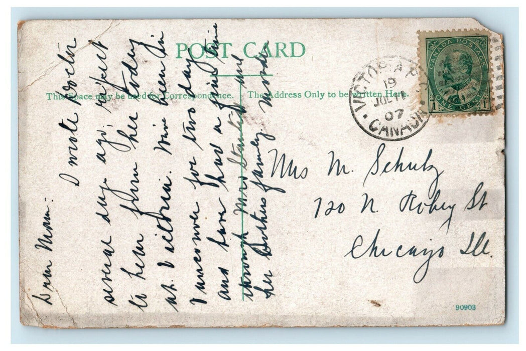 c1907 Fraser River Canyon Yale B.C Pacific Railway Victoria Canada CA Postcard