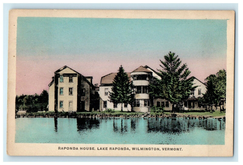 1929 Raponda House, Lake Raponda, Wilmington Vermont VT Vintage Postcard