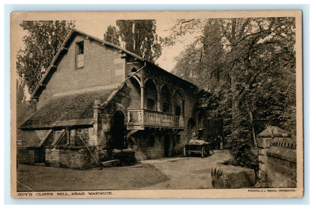 1907 View of Wagon Outside Guy's Cliffs Mill Near Warwick England EN Postcard