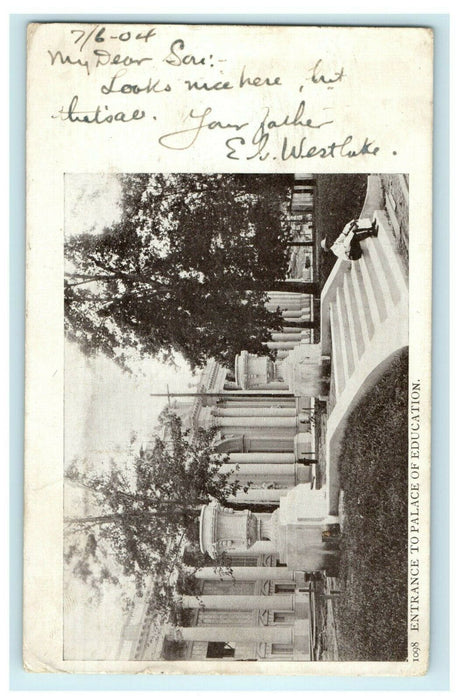 St. Louis 1904 World's Fair St. Louis Palace Education Antique Postcard