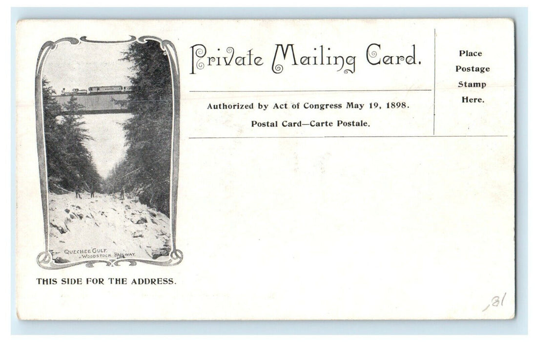 c1900 View Of Woodstock Inn Building Vermont VT Private Mailing Card Postcard