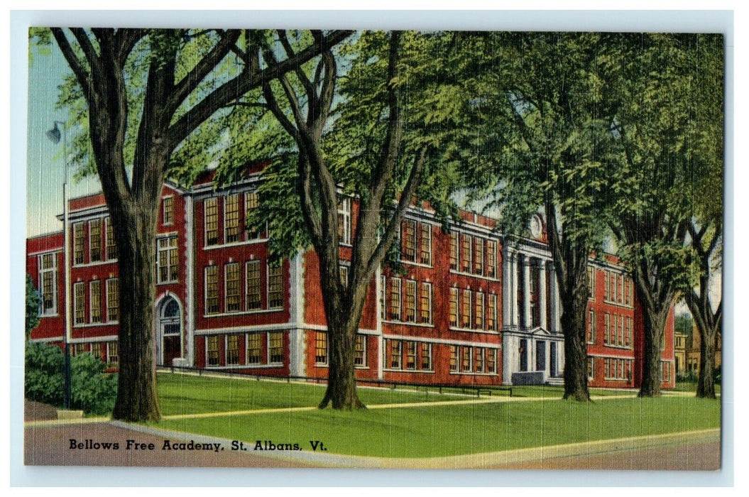 1925 Bellows Free Academy, St Albans, Vermont VT Vintage Unposted Postcard