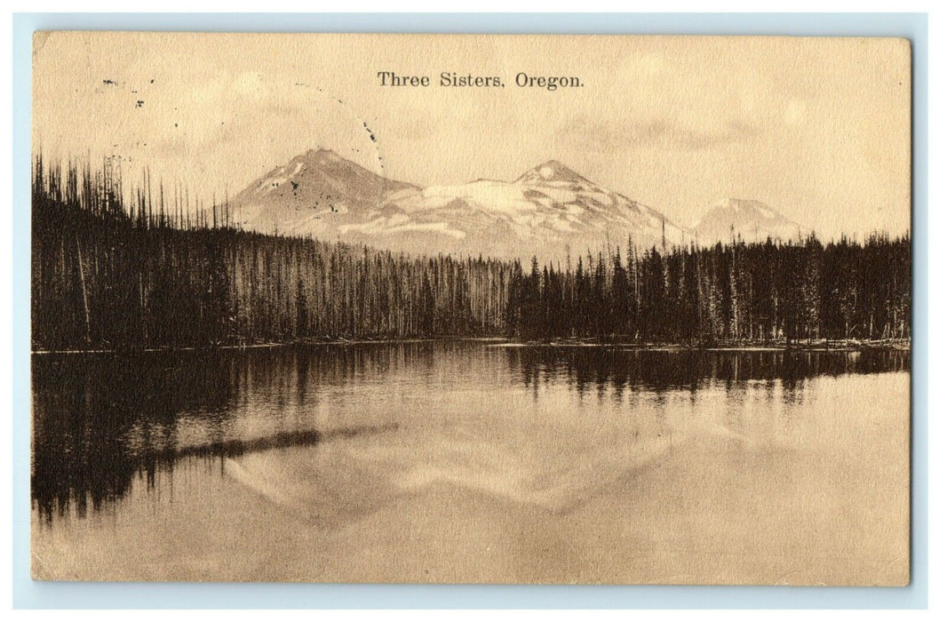 c1907 Three Oregon Sisters Lake Scene View Woodburn Oregon OR Antique Postcard