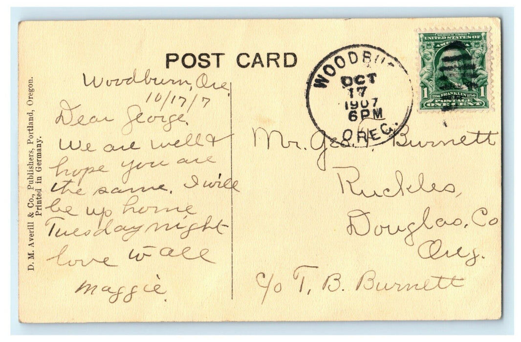 c1907 Three Oregon Sisters Lake Scene View Woodburn Oregon OR Antique Postcard