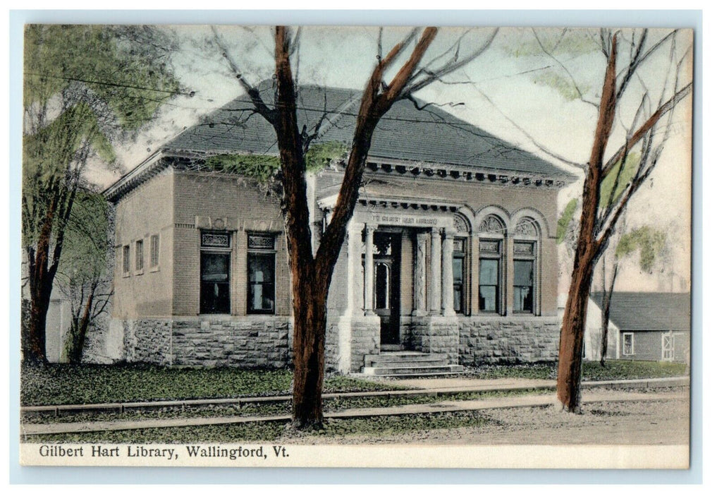 c1910 Gilbert Hart Library Wallington Vermont VT Unposted Antique Postcard