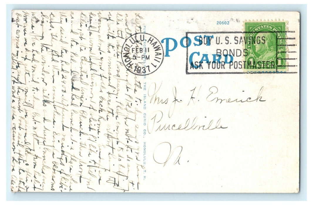 1937 Leper Settlement, Hawaiian Islands, Honolulu Hawaii HI Postcard
