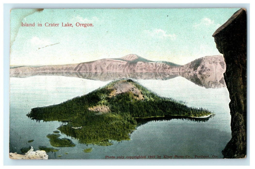 1907 Island In Crater Lake Portland Oregon OR Unposted Antique Postcard
