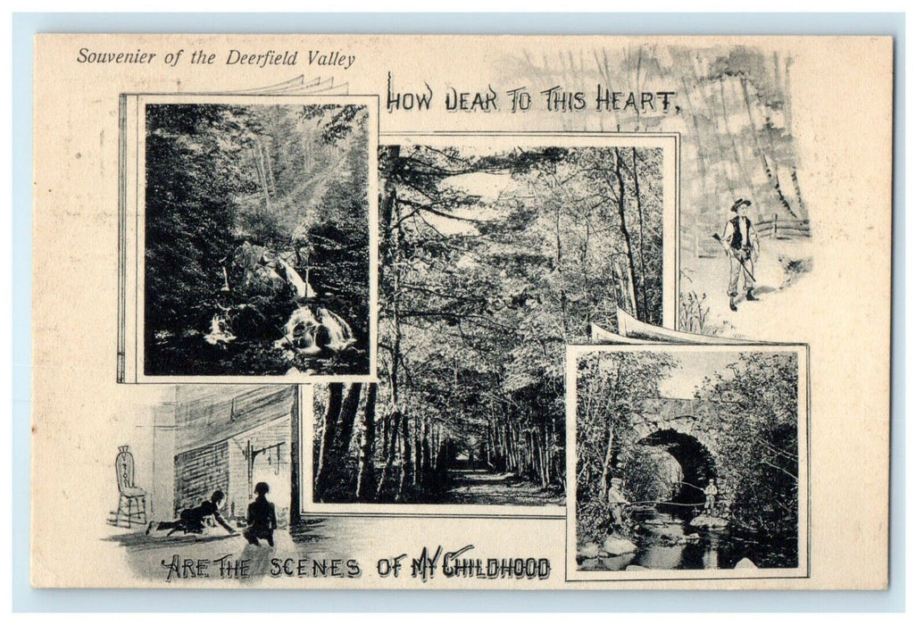 1911 Greetings From Willoughby Vermont VT Multiview Antique Postcard