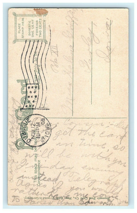 1908 Top House and Fourth Street Elevator, Dubuque IOWA IA Antique Postcard