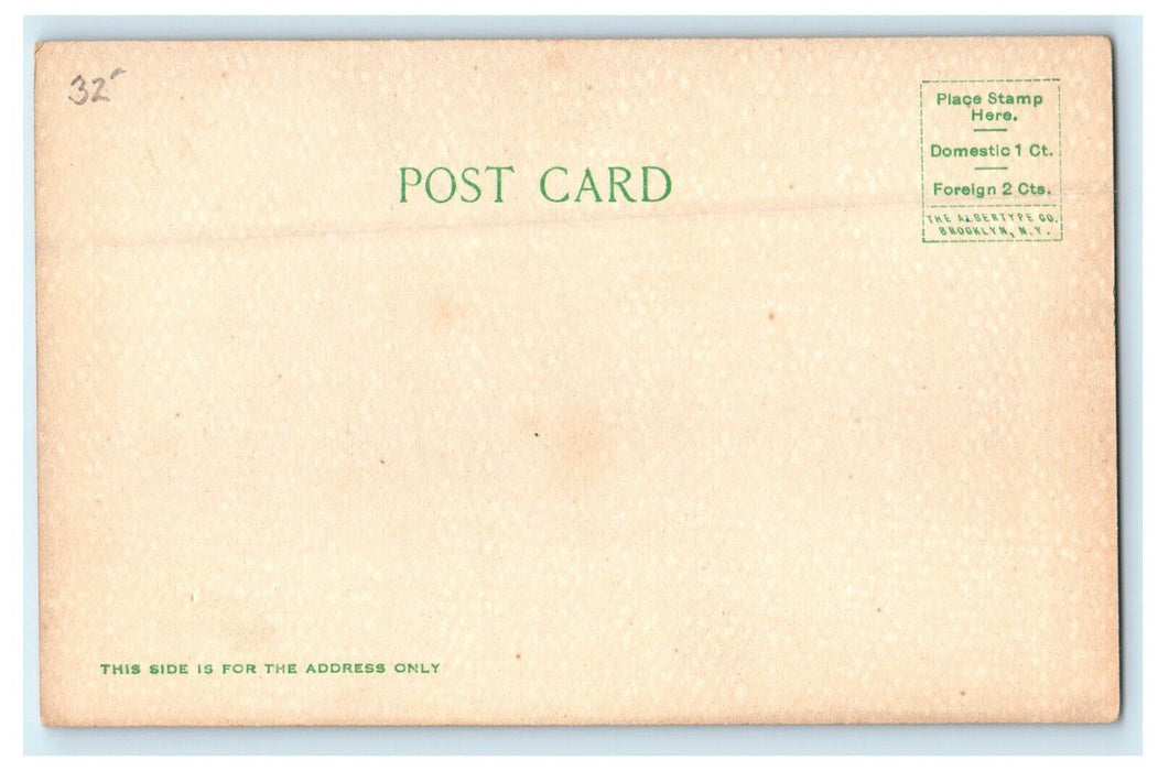 c1905 Railroad Station Depot Looking Up Main Street Woodstock VT Postcard