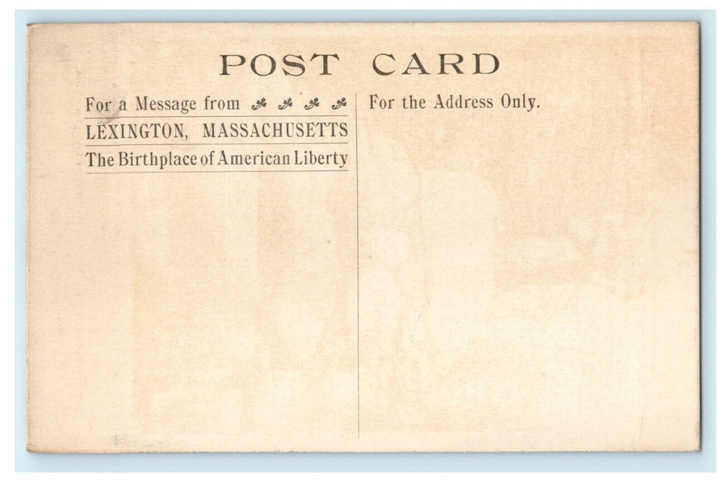 Patriotic Lexington Massachusetts MA Church Pastor Liberty Monument Postcard