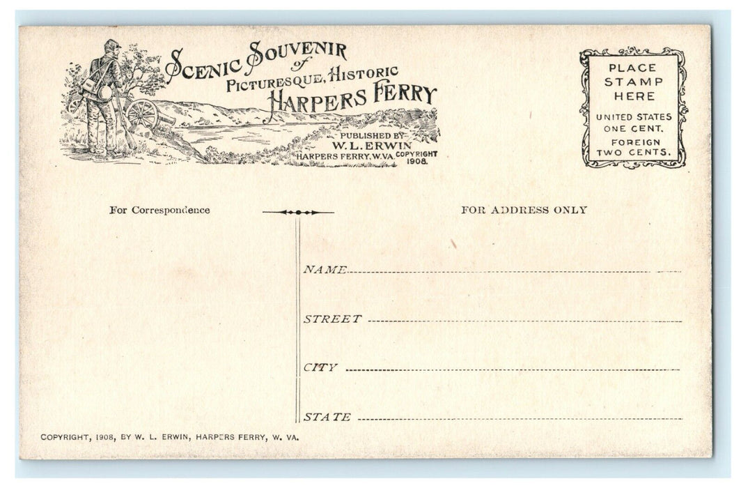 1908 John Brown's Battle at Harper's Ferry against Citizens Volunteer Postcard