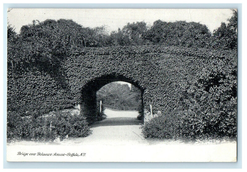 c1905 Bridge Over Delaware Avenue Buffalo New York NY Undivided Back Postcard