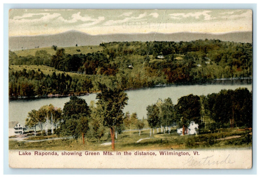 1907 Lake Raponda Showing Green Mts In Distance Wilmington Vermont VT Postcard