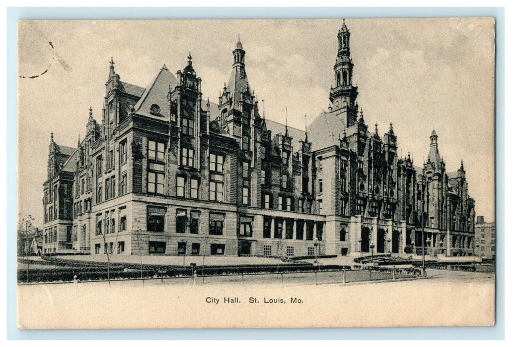 1905 Outdoor View of City Hall of St Louis Missouri MI Antique Postcard