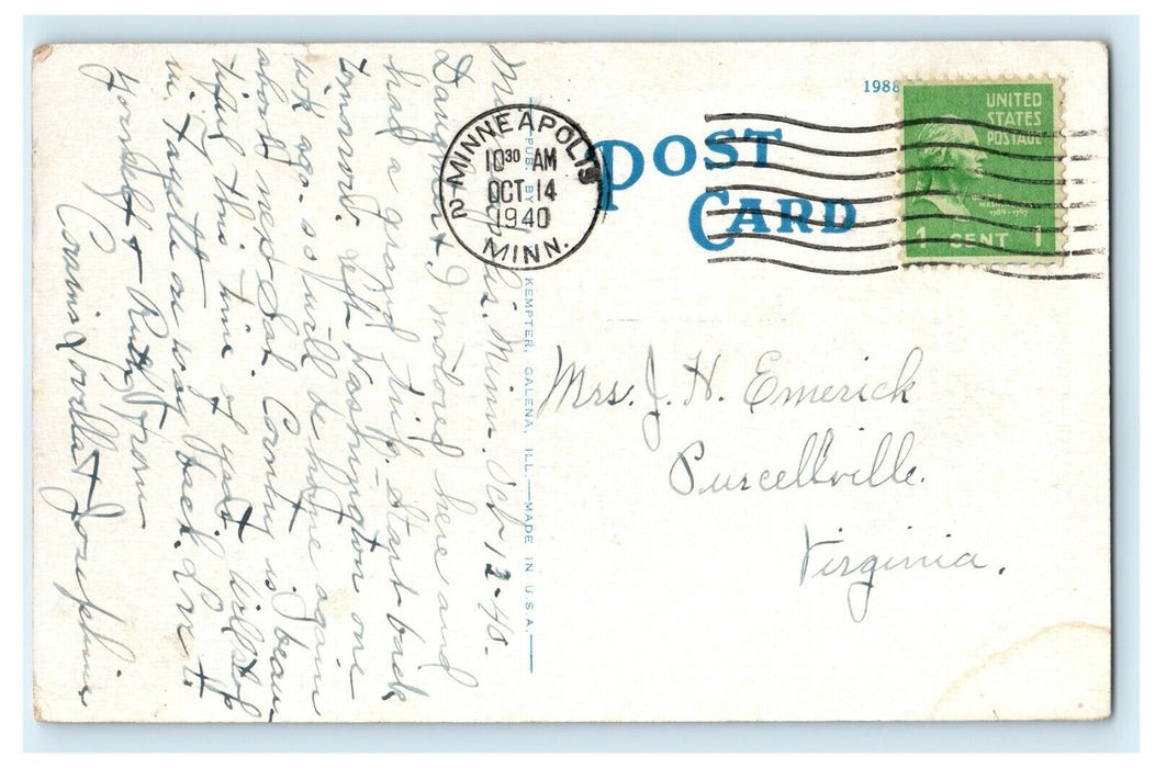 1940 Palisades, South Prospect Street, Galena Illinois, IL Vintage Postcard