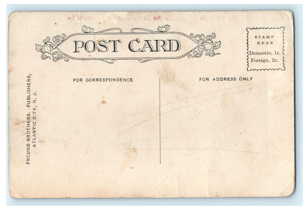 Moonlight On The Ocean Sailboats Atlantic City New Jersey NJ Postcard