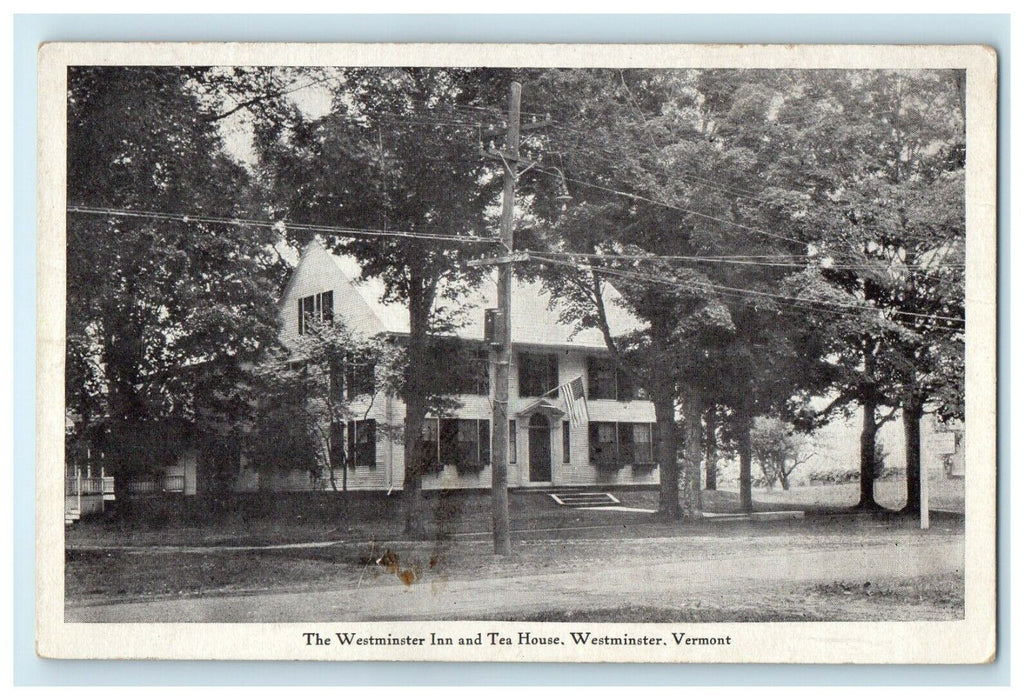 c1910 The Westminster Inn Tea House Street Scene Vermont VT Antique Postcard