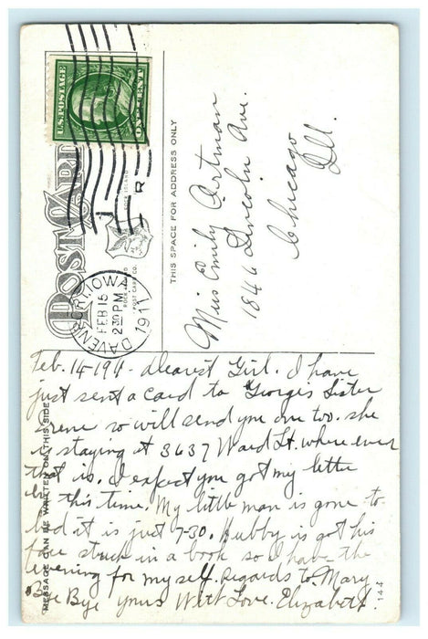 1911 Cafe House at Central Park, Davenport Iowa IA Antique Postcard