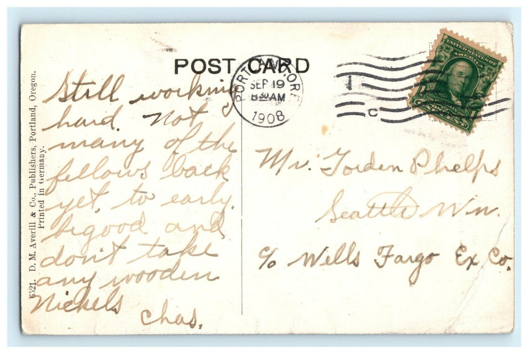 1908 Second Oregon Volunteer's Monument, Plaza Block Portland Oregon OR Postcard