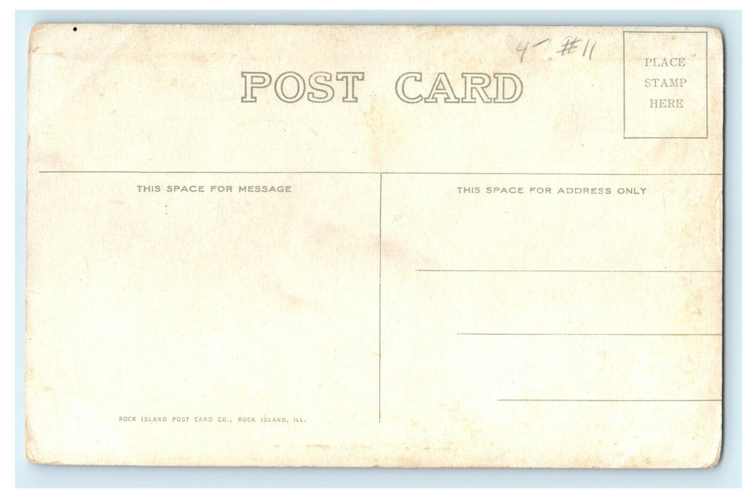 1910 St. Joseph's Catholic Church, Rock Island, Illinois IL Antique Postcard