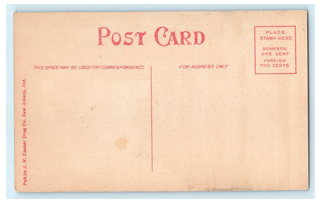 1907 Vincennes and Shelby Street School, New Albany, Indiana IN Postcard
