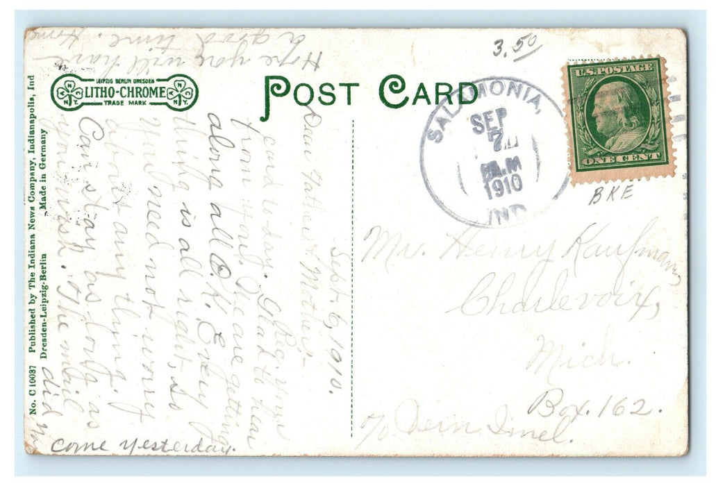 1910 Salamonia IN. Front of Court House, Portland Indiana IN Postcard