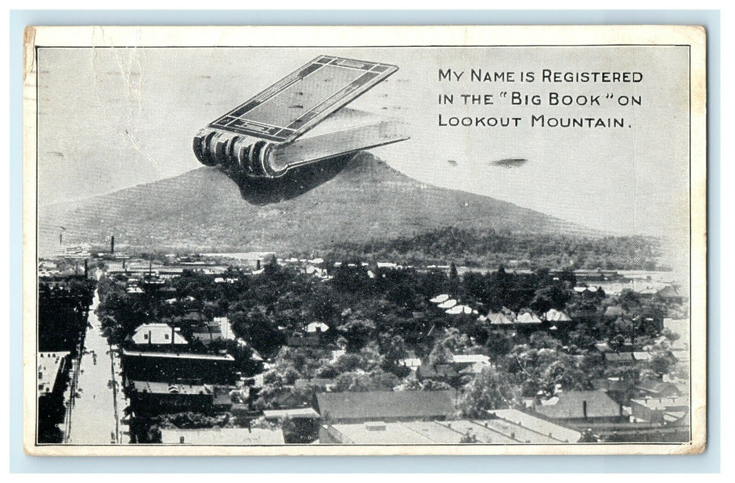 1914 Name Registered in the "Big Book" on Lookout Mountain Tennessee TN Postcard