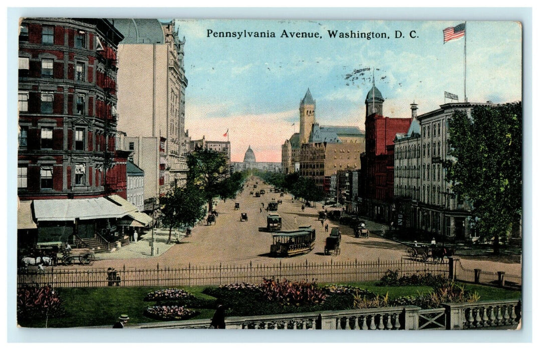 1915 Pennsylvania Avenue 15th St From The Treasury Ground Washington DC Postcard