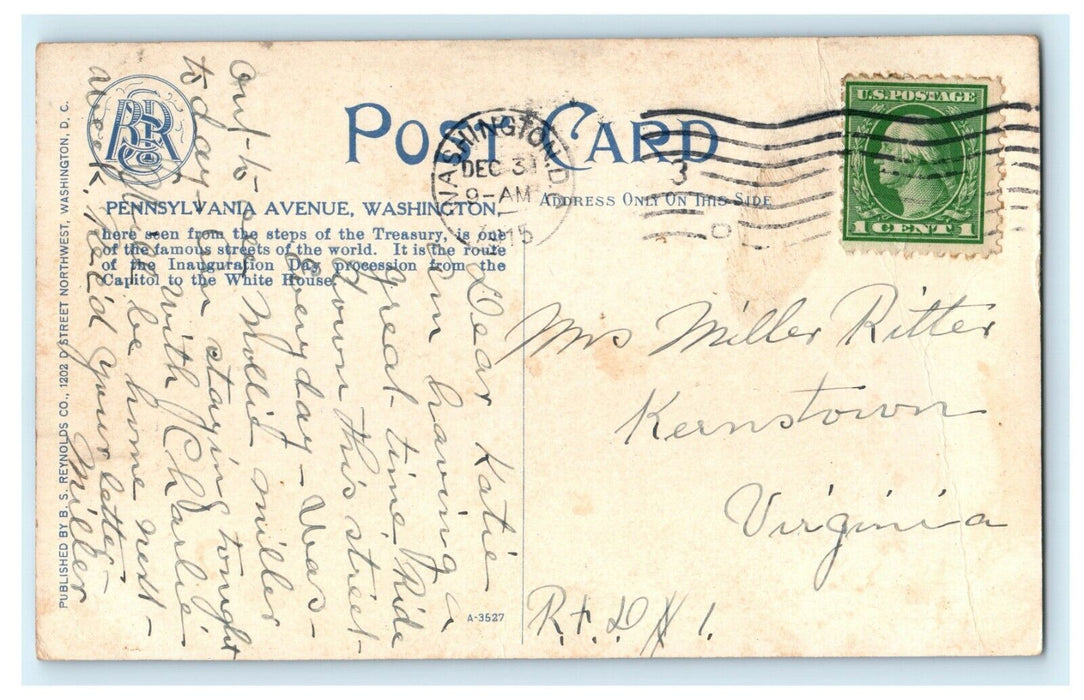 1915 Pennsylvania Avenue 15th St From The Treasury Ground Washington DC Postcard