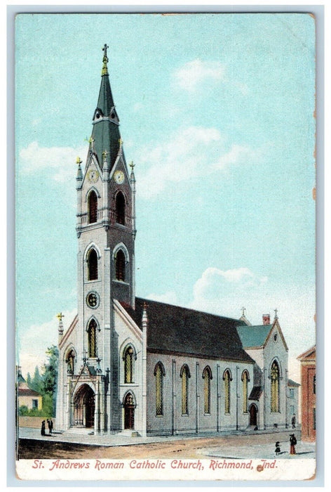 c1910's St. Andrews Roman Catholic Church Richmond Indiana IN Antique Postcard
