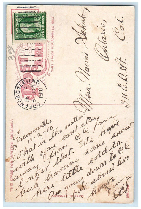 1910 Soldiers Monument at Battle Ground Near La Fayette Indiana IN Postcard
