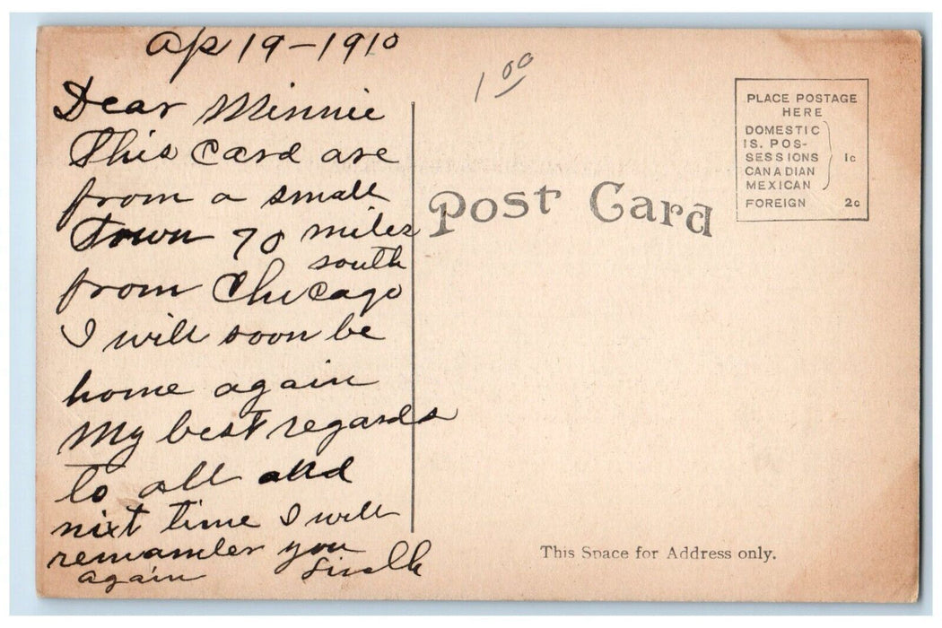 1910 View Of Part St. Joseph's College Rensselaer Indiana IN Antique Postcard